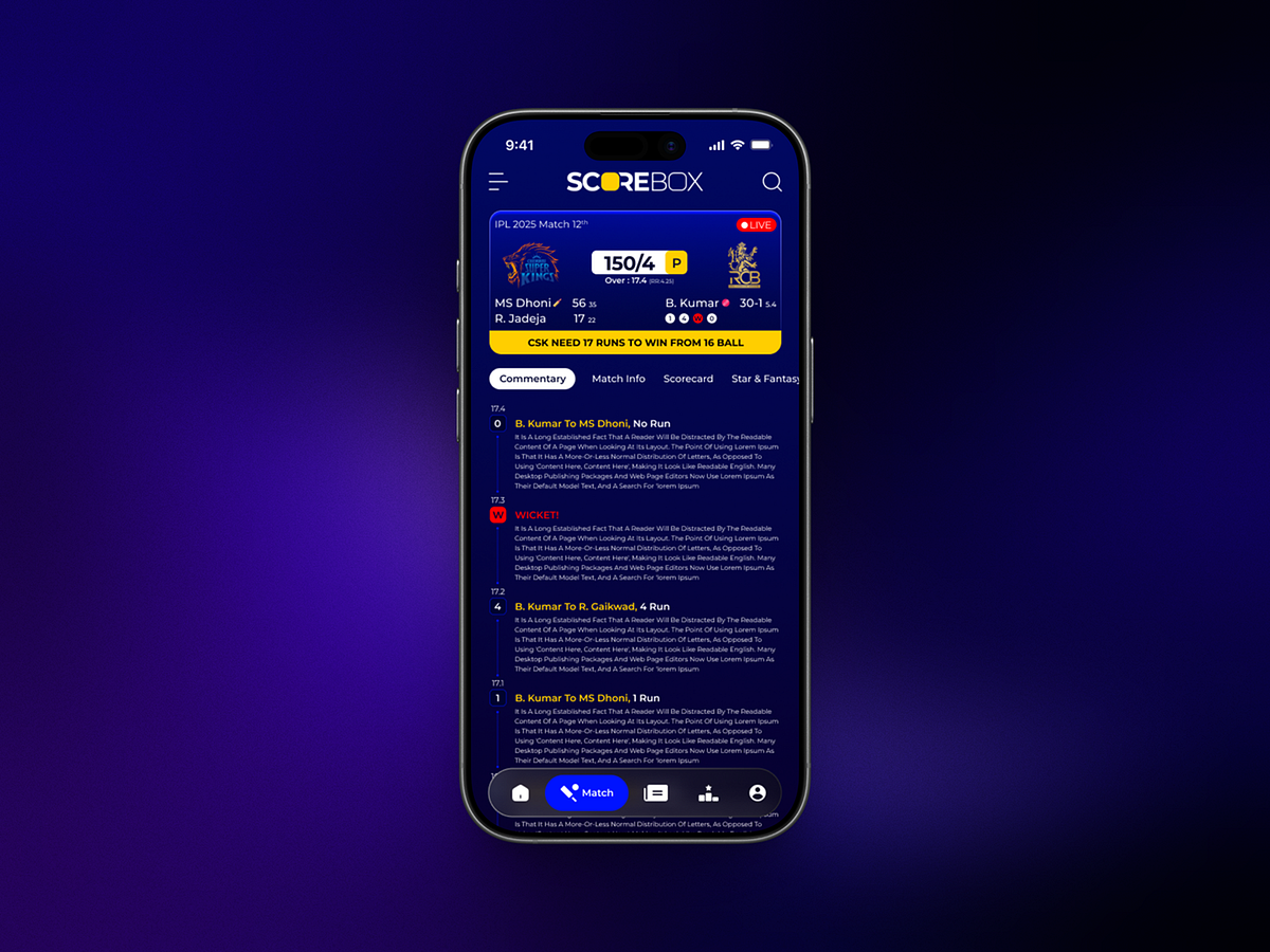 ScoreBox — Sports Live Score App Design Image 3