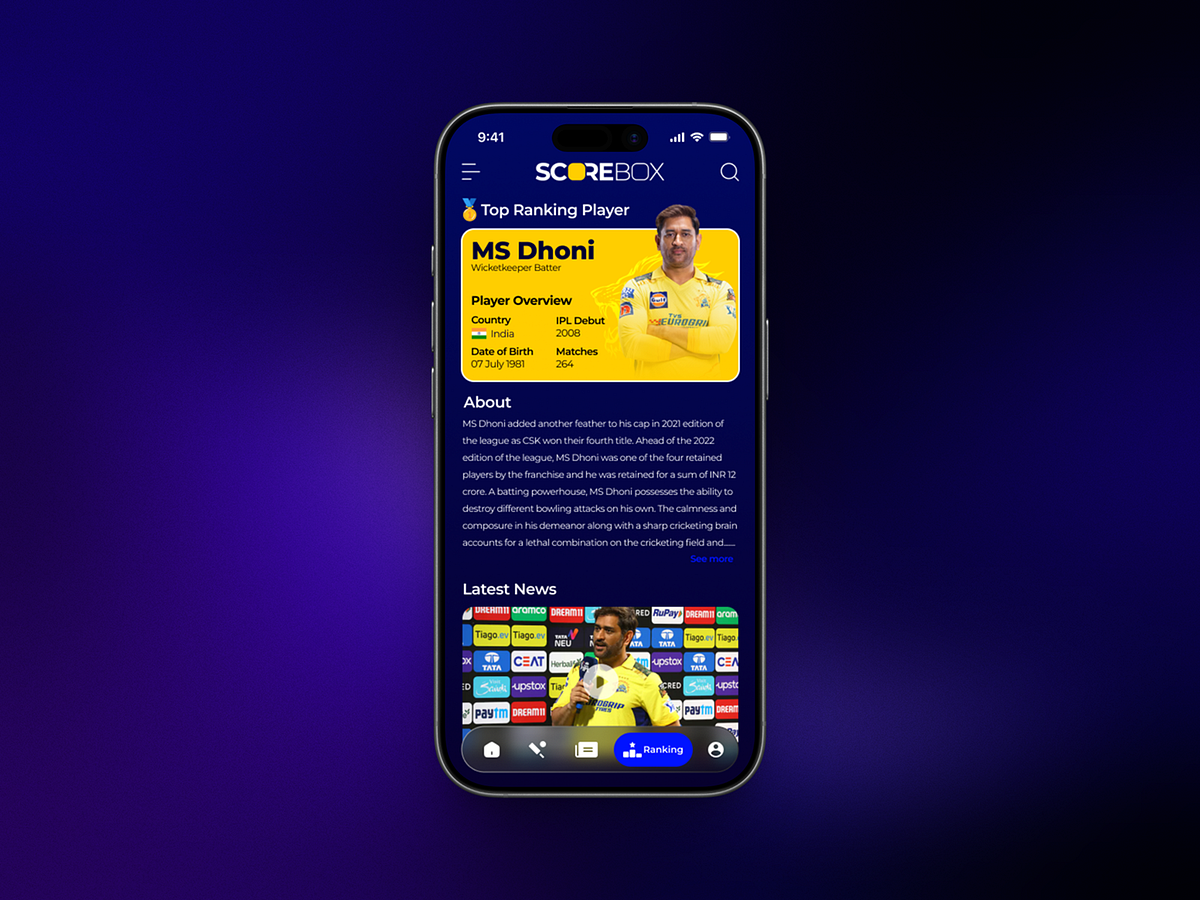 ScoreBox — Sports Live Score App Design Image 4
