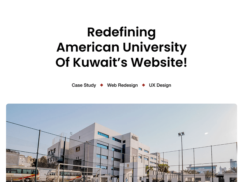 American University of Kuwait - Website Redesign, UI/UX