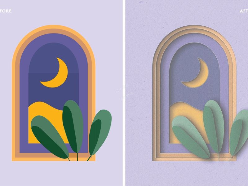 Window at Night — Before & After Illustration Enhancement