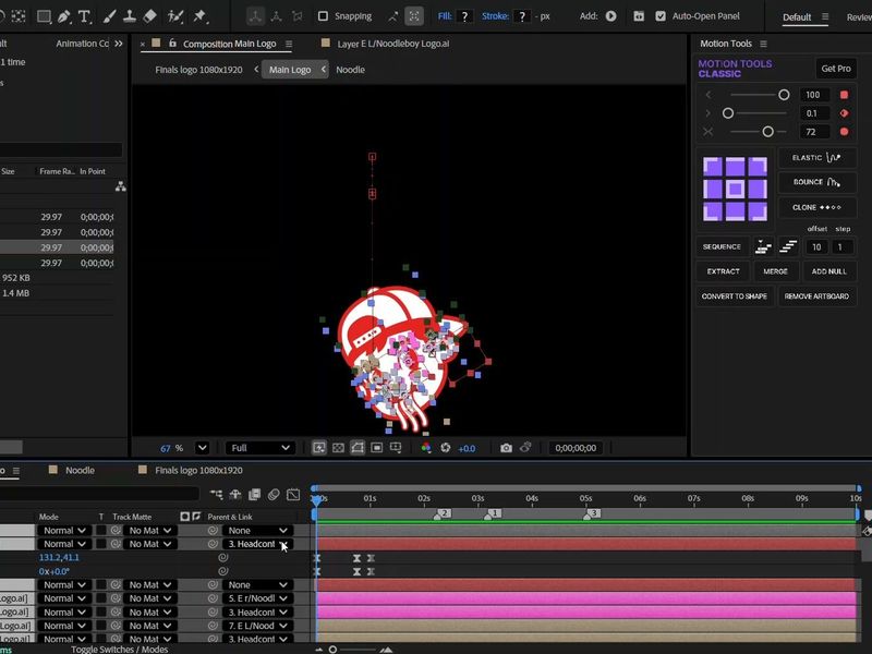 Logo Animation noodle boy