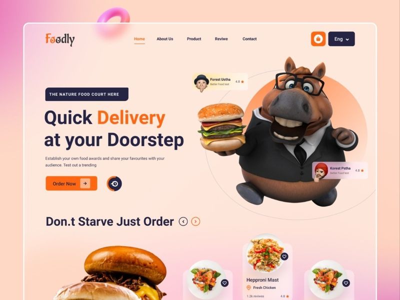 Foodly - Food Delivery Landing Page