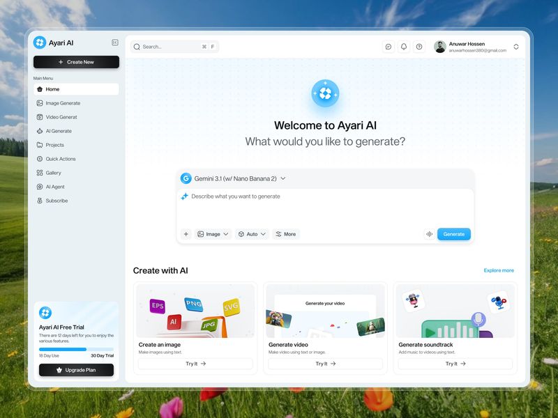 AI-Powered Image Generate Dashboard