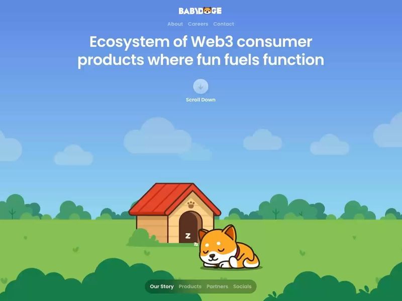 Website for BabyDoge — meme cryptocurrency created by the Dogecoin community