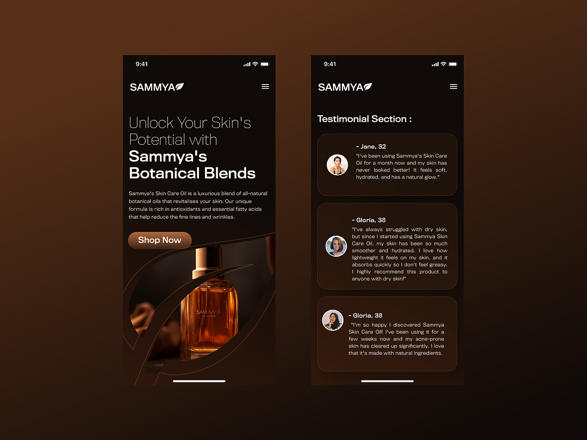Skin Care Oil Landing Page Concept Image 4