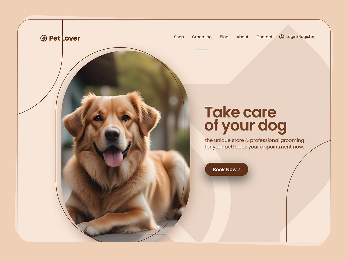 Pet Lover landing page concept