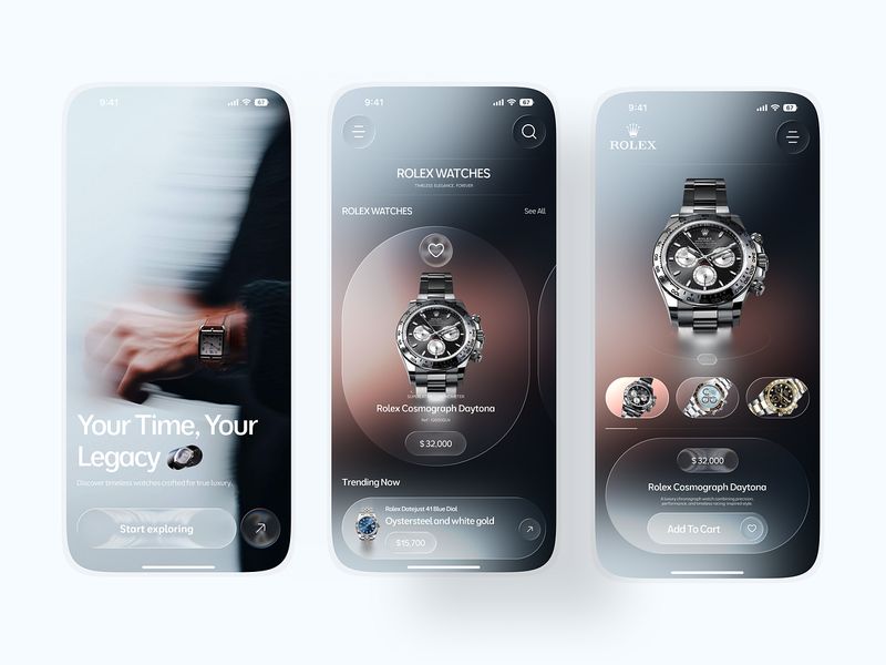 Luxury Watch Marketplace Mobile App UI