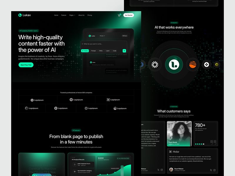 AI Content Creation & SaaS Landing Page Design