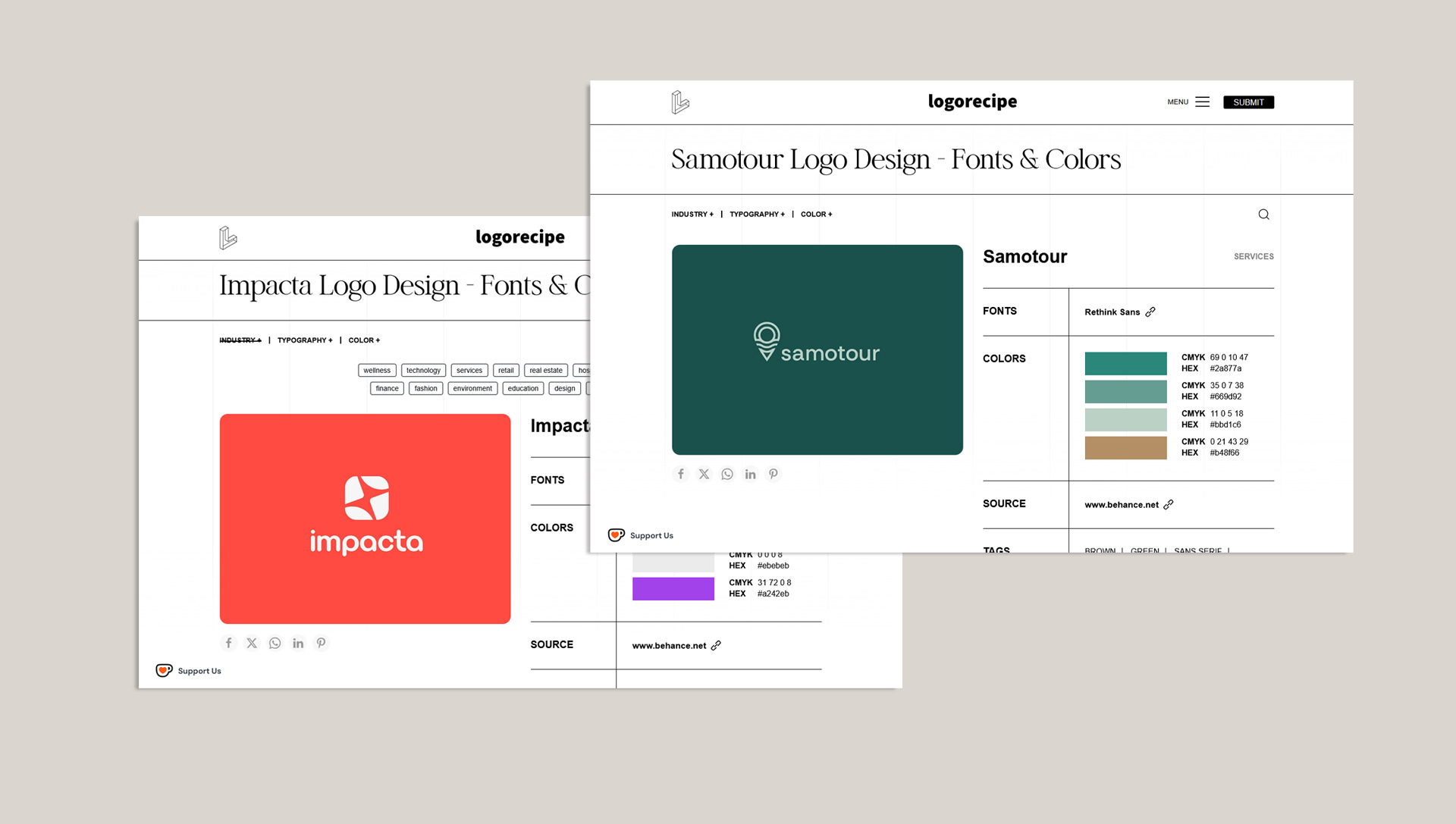 A curated library of logos with the fonts used Image 2
