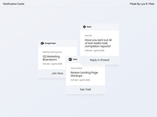 Notification Cards by Luis R. Melo