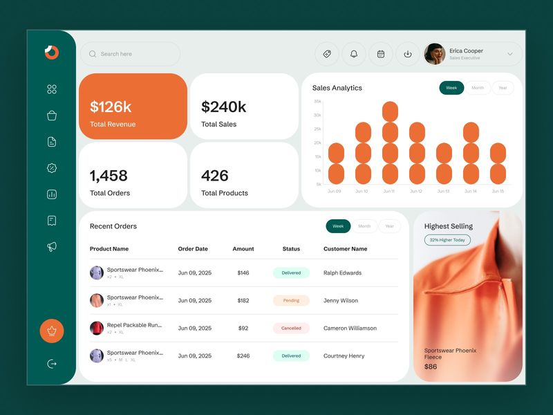 CRM Sales Dashboard UI Design Concept