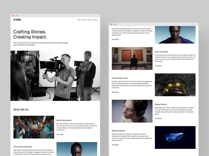 VYZN · Video Production Agency Template