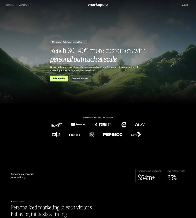 Screenshot taken from markopolo.ai