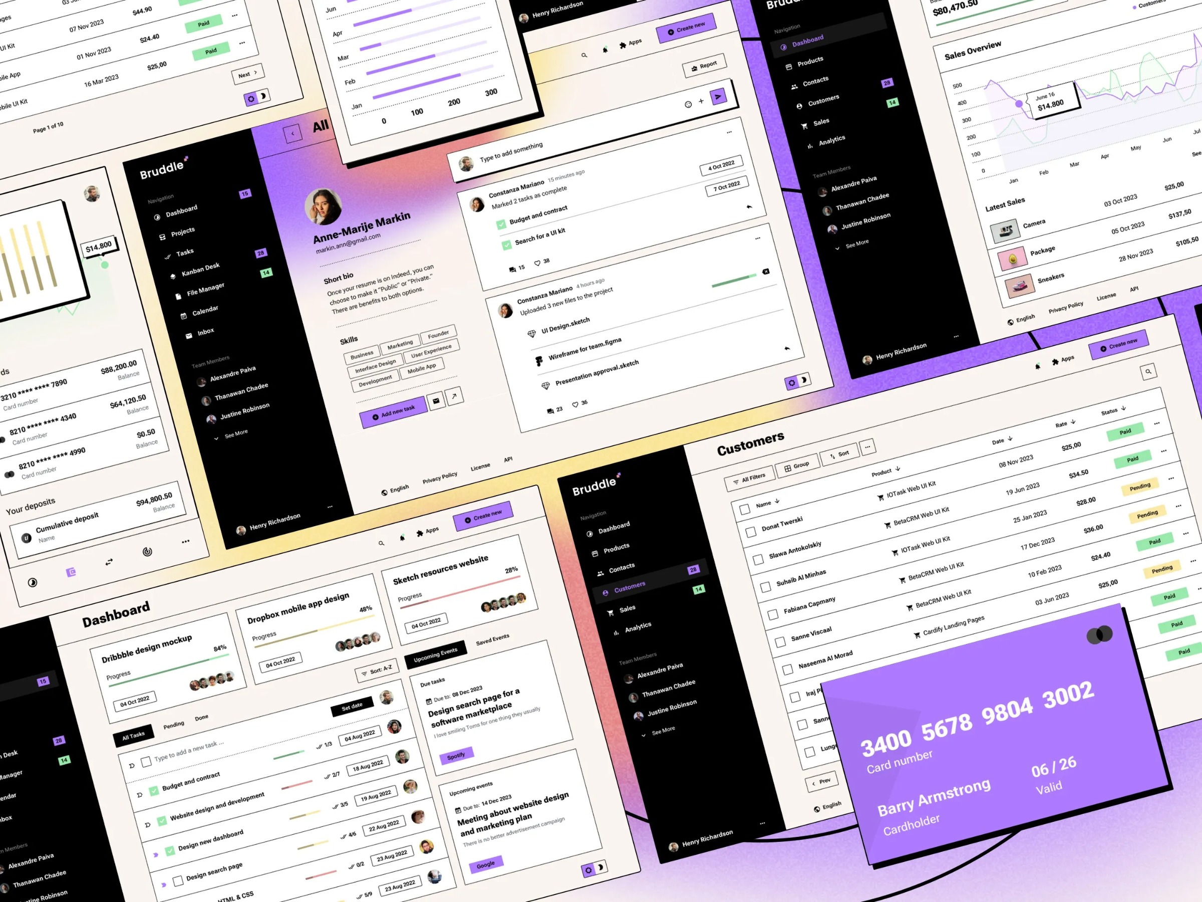 Neo brutalism SaaS Dashboard