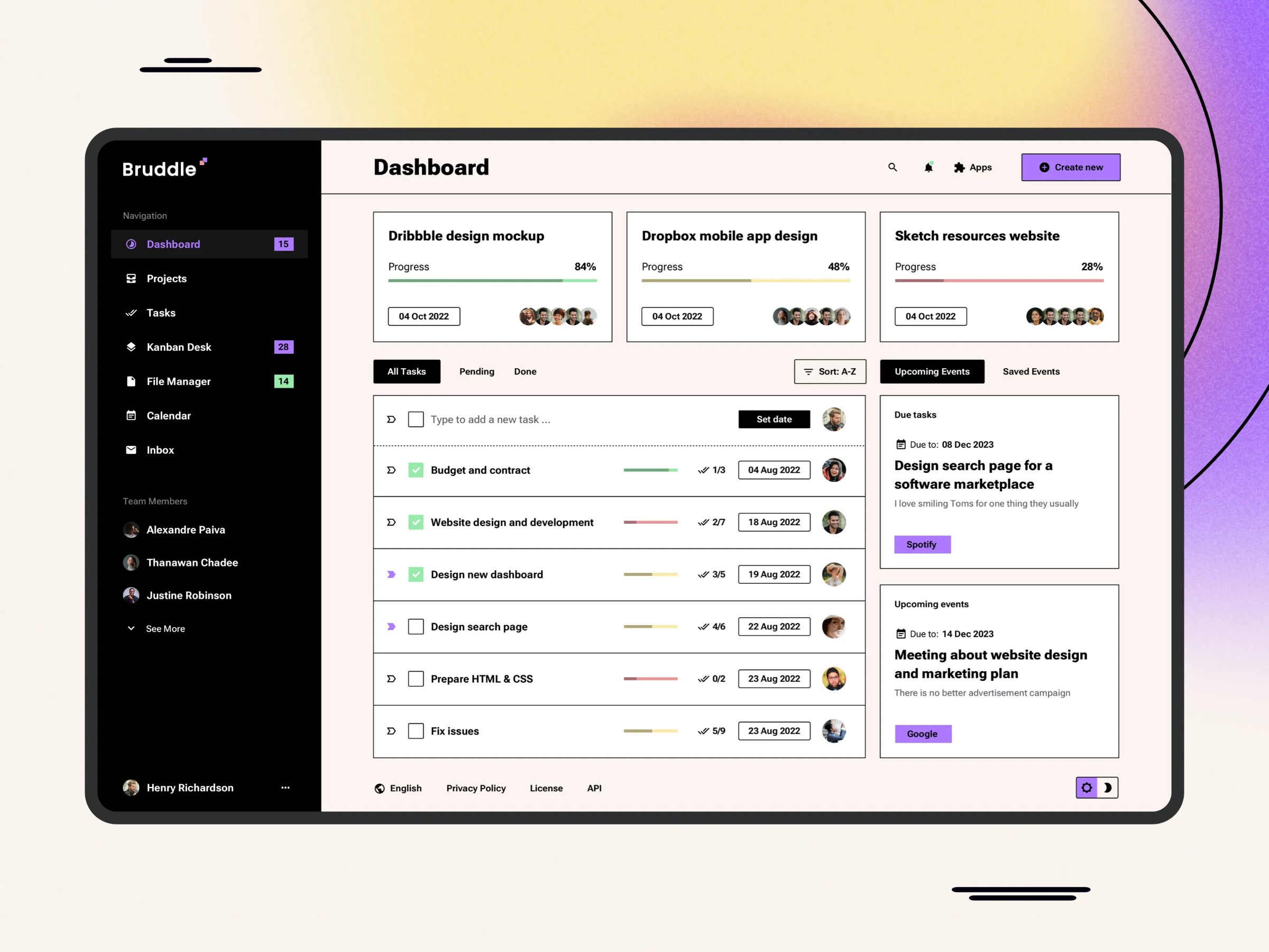 Neo brutalism SaaS Dashboard Image 0
