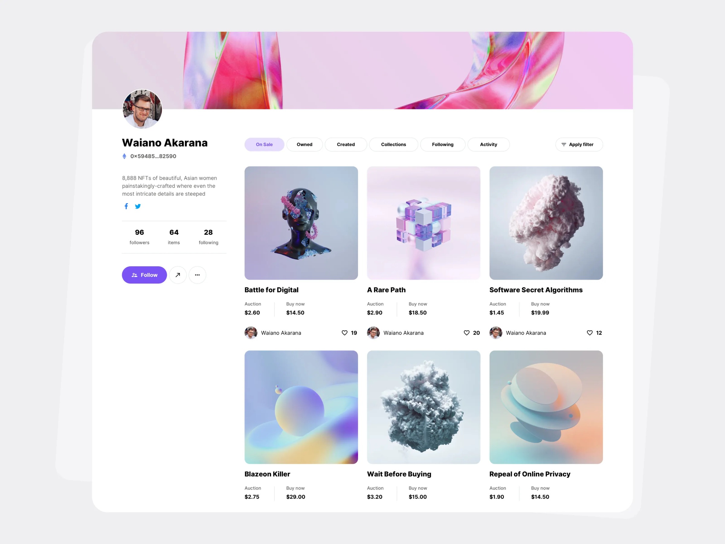 NEOFT - NFT Marketplace UI design Image 1