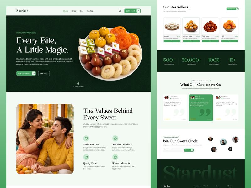 Stardust – Sweet Shop Landing Page UI