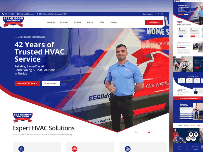 E&E Gliddon HVAC Services Landing Page