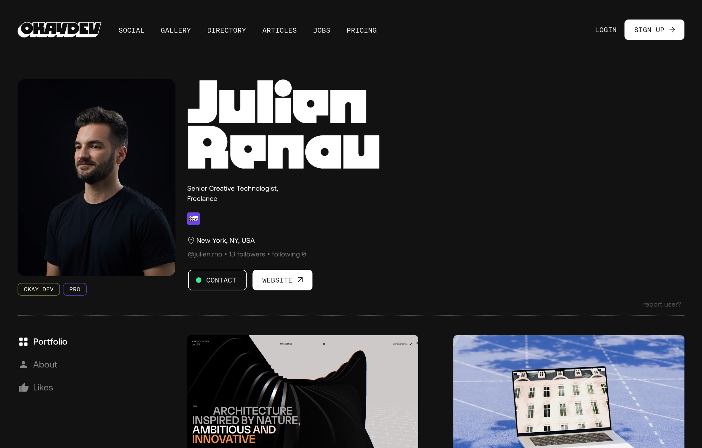 OKAY DEV® — A creative dev & design community: Gallery, Directory, Articles, Jobs, & Social. Image 0
