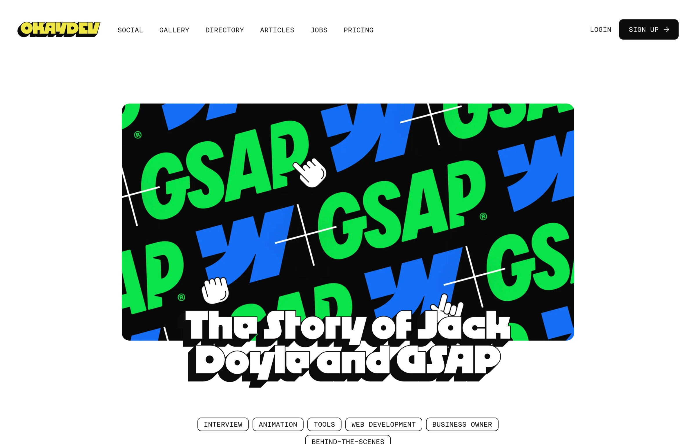 OKAY DEV® — A creative dev & design community: Gallery, Directory, Articles, Jobs, & Social. Image 8