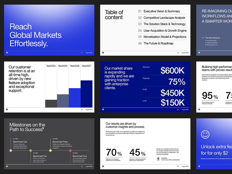 Reach Global Markets Effortlessly — SaaS Pitch Deck Design 📊🌐