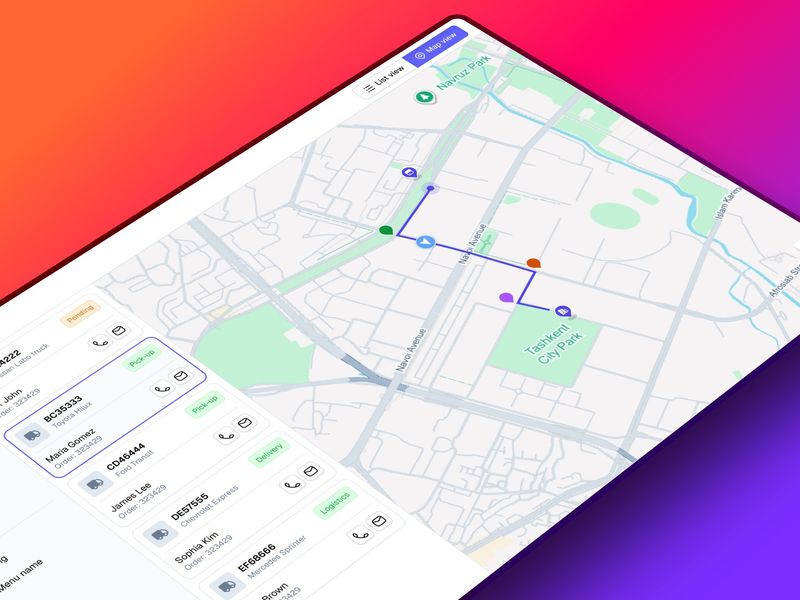 Map view - tracking UI