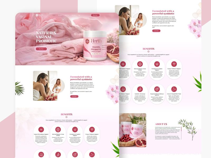 Herlth Naturals — Women’s Probiotic Website Design