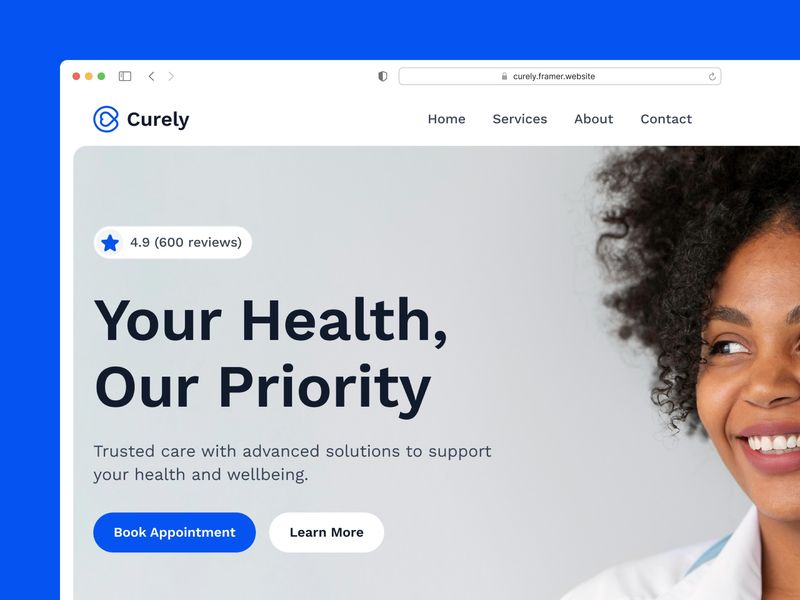 Curely · Health Care Website Template