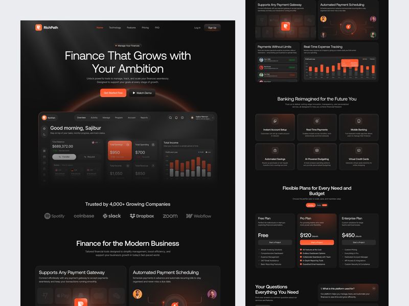 Finance SaaS Landing Page