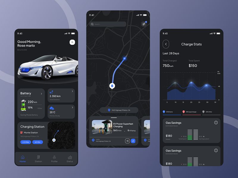 Electric Car Mobile App