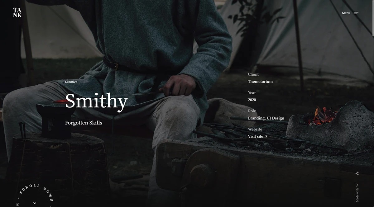 Tank - Creative Portfolio Showcase HTML Website Template Image 0