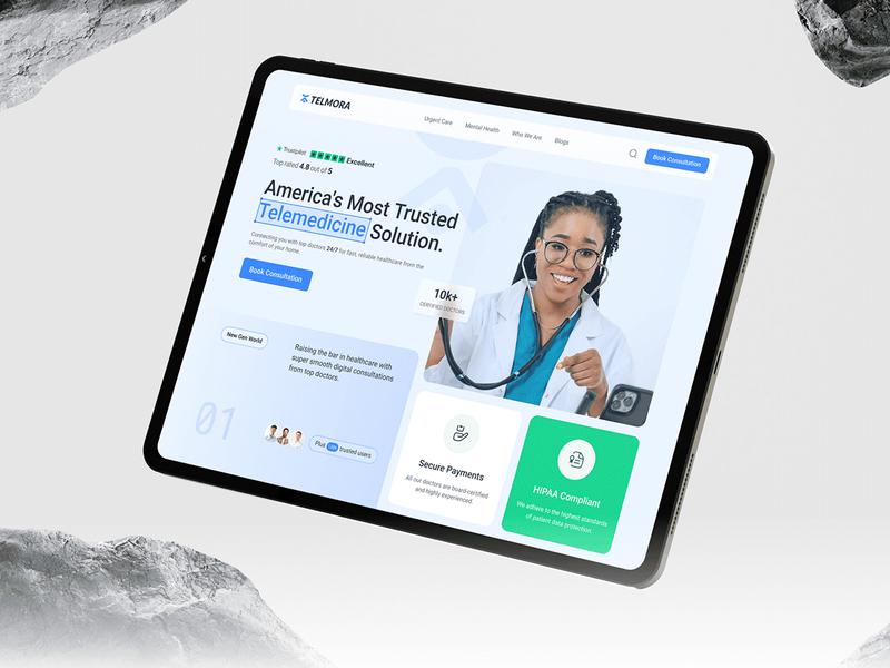 Telmora Medical Mobile App & Web Design