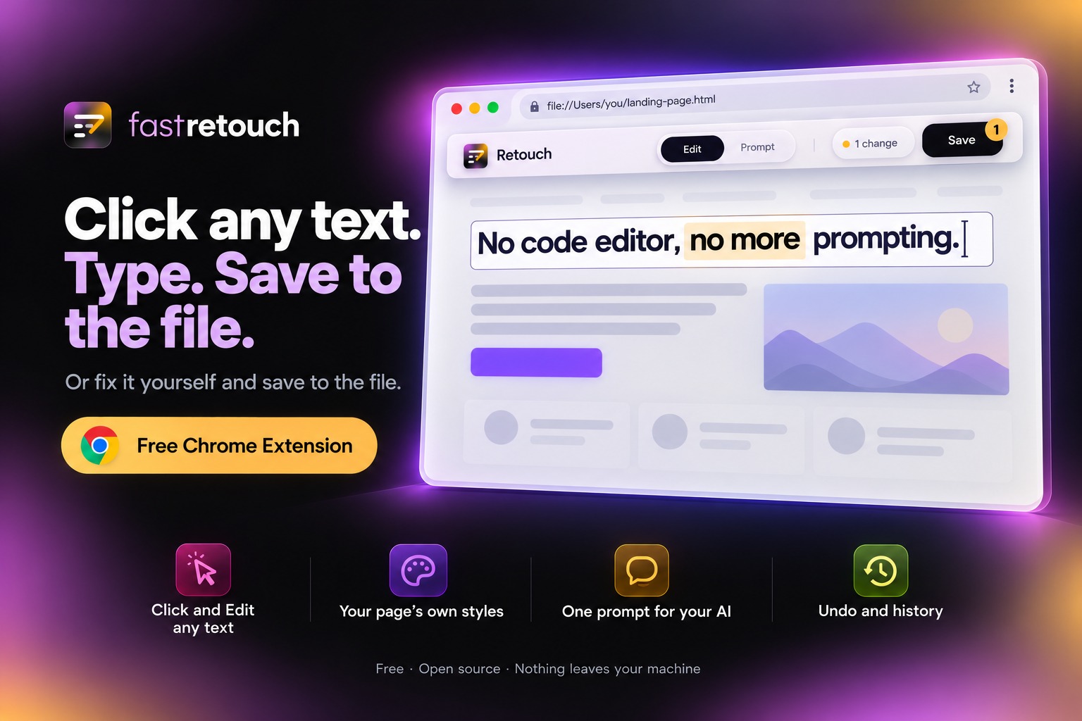 Retouch: review your AI-made page like a design, send one prompt Image 1