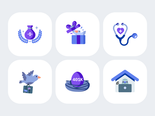 Illustrated birds for career page
