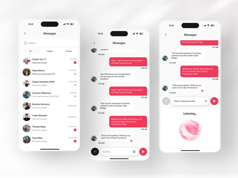 Instant - Messaging & Event Creation Flow | Mobile App 
