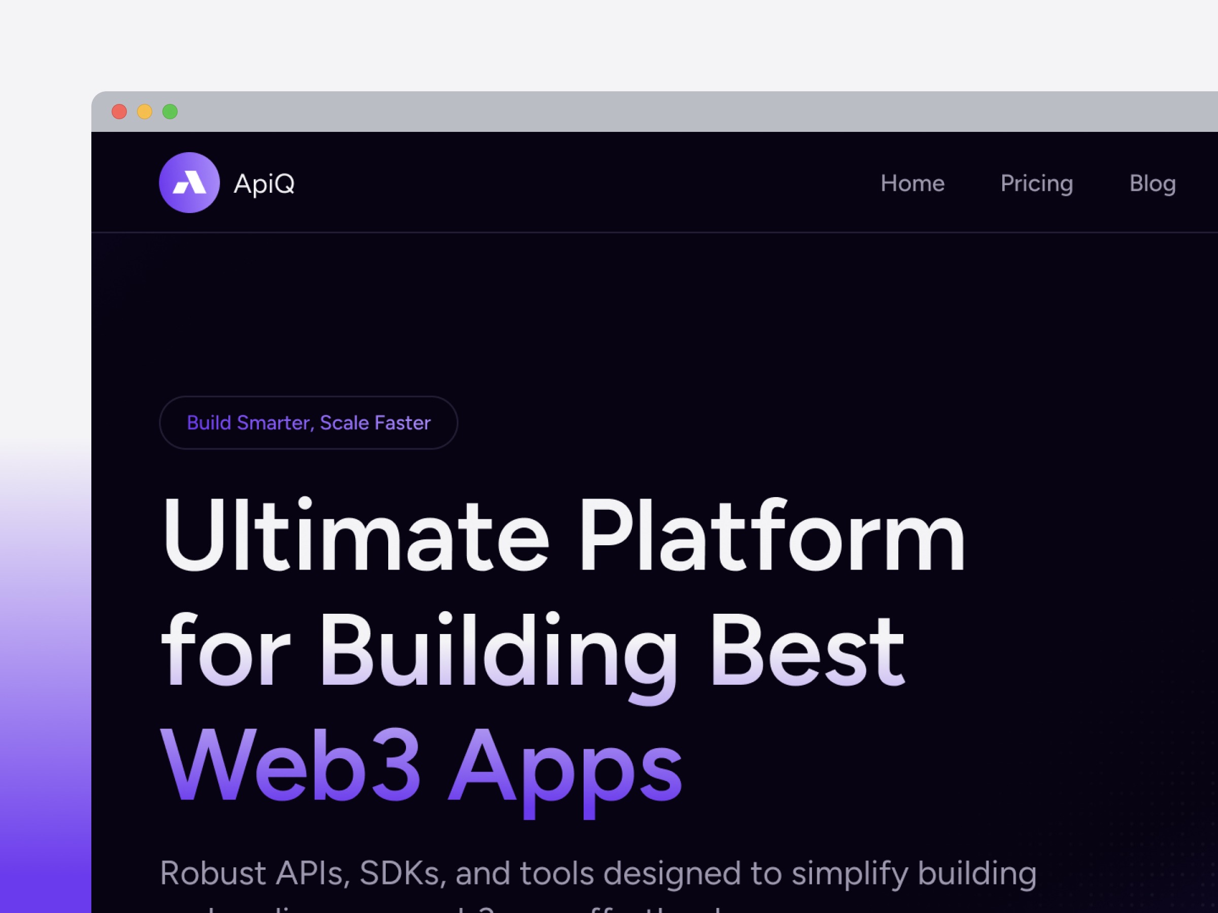 APIQ — Web3 Blockchain Website
