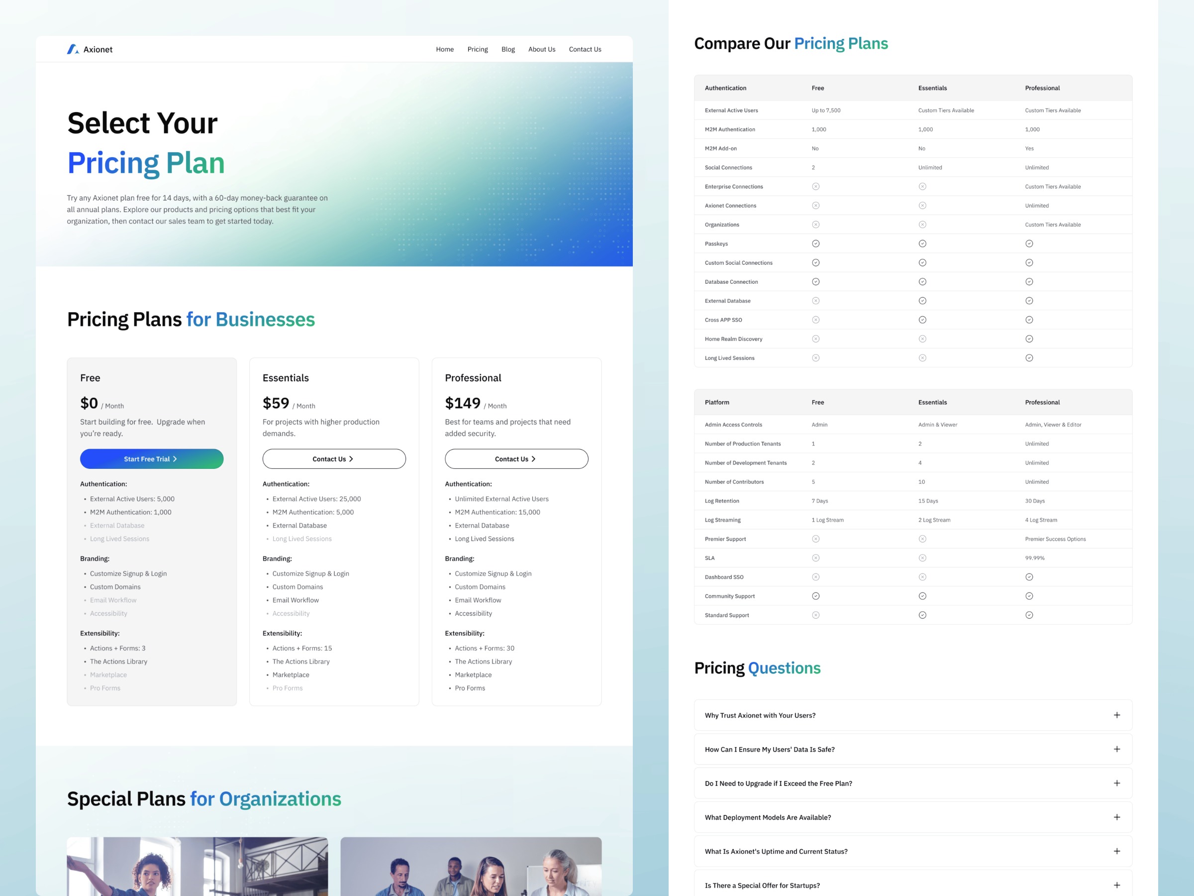 Axionet — AI Cyber Security Startup Website