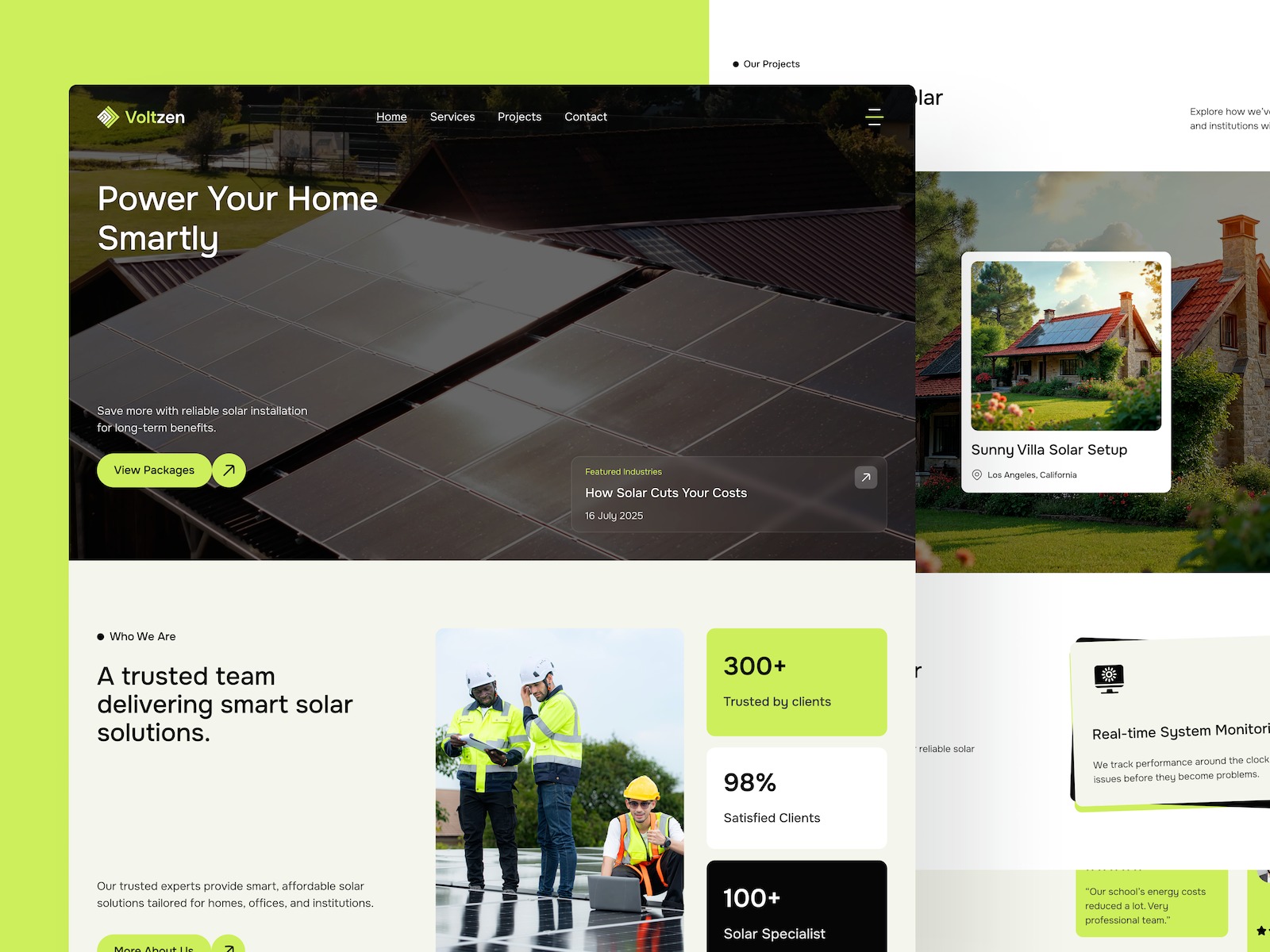 Voltzen · Solar Energy Website Template