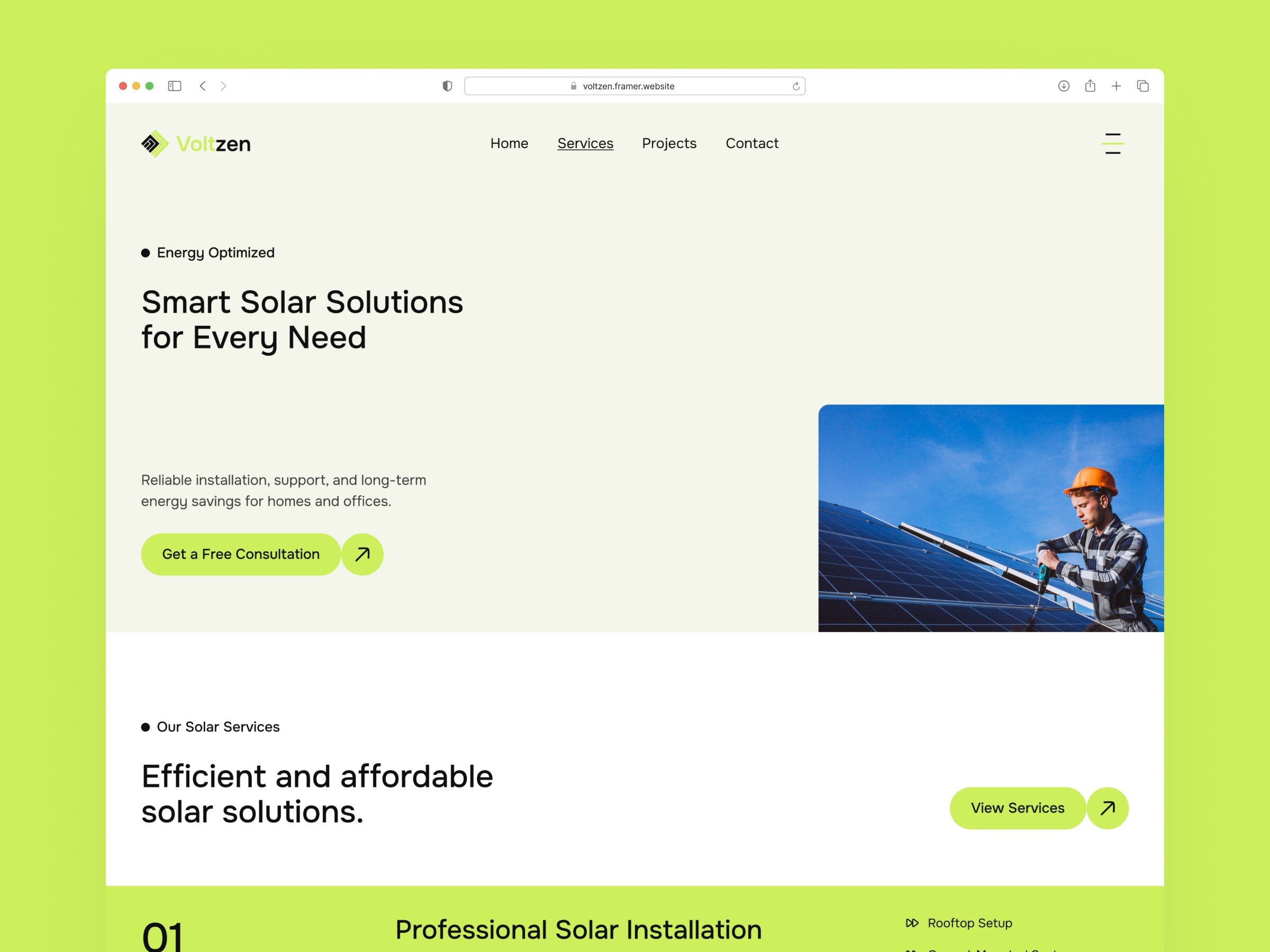 Voltzen · Solar Energy Website Template