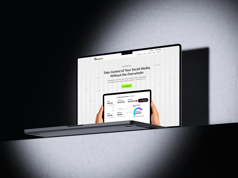 QuickPost — Post Scheduler SaaS Website UI Design