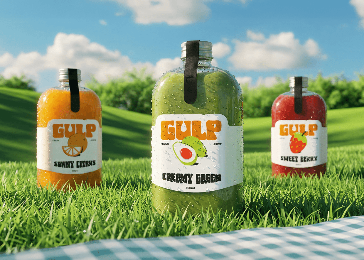 Gulp Juice - Full Brand Identity & Social Media Design