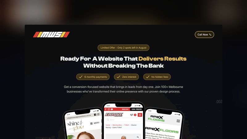 Screenshot taken from Melbourne Web Studio