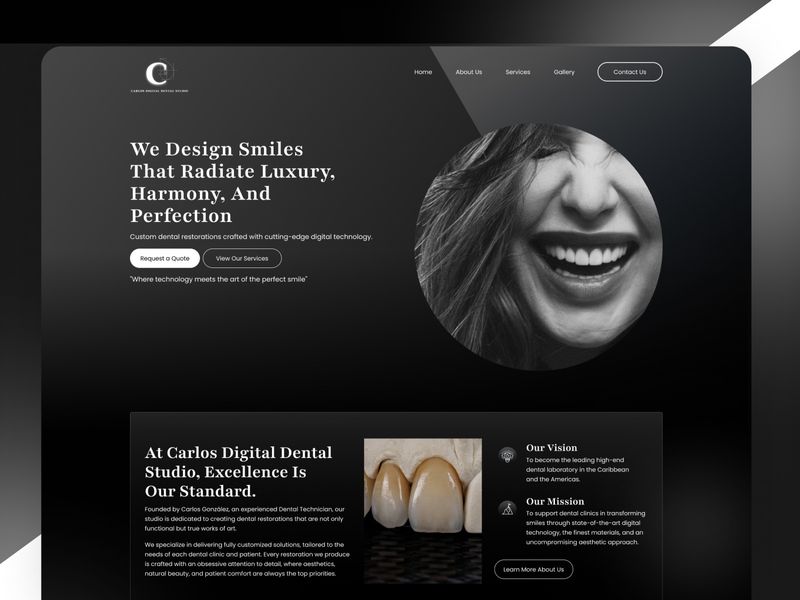 Carlos Digital Dental Studio: High-End UI for Luxury Restorations
