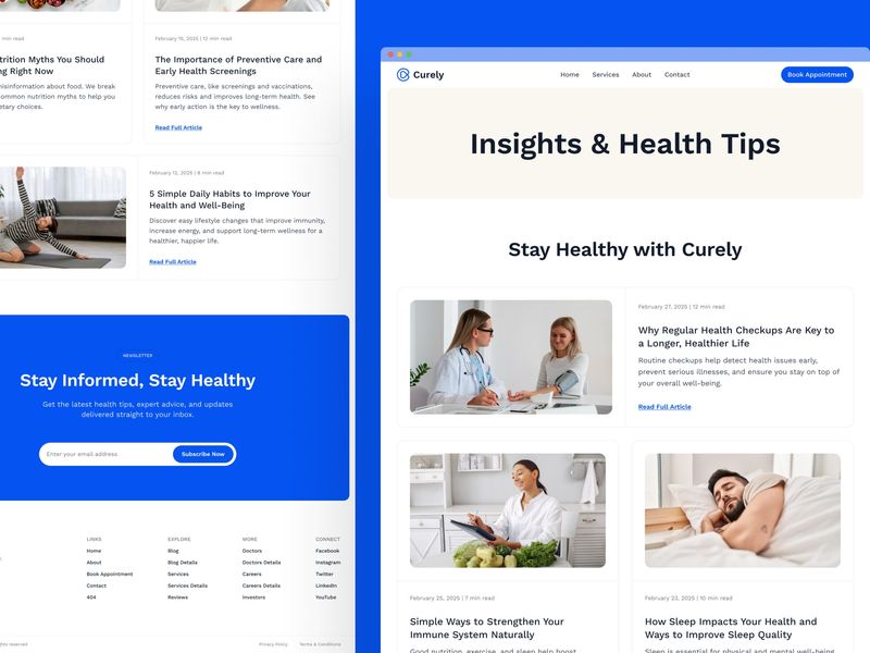 Curely · Health Care Website Template