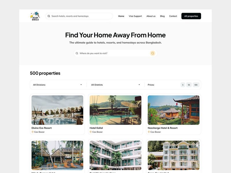 Property Listing UI in Inside Bangla