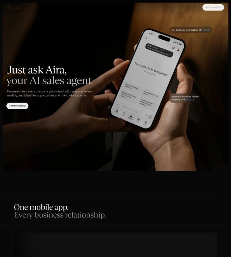 Screenshot taken from aira.app