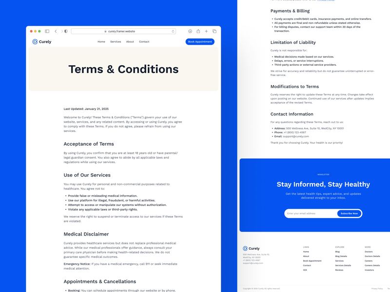 Curely · Health Care Website Template