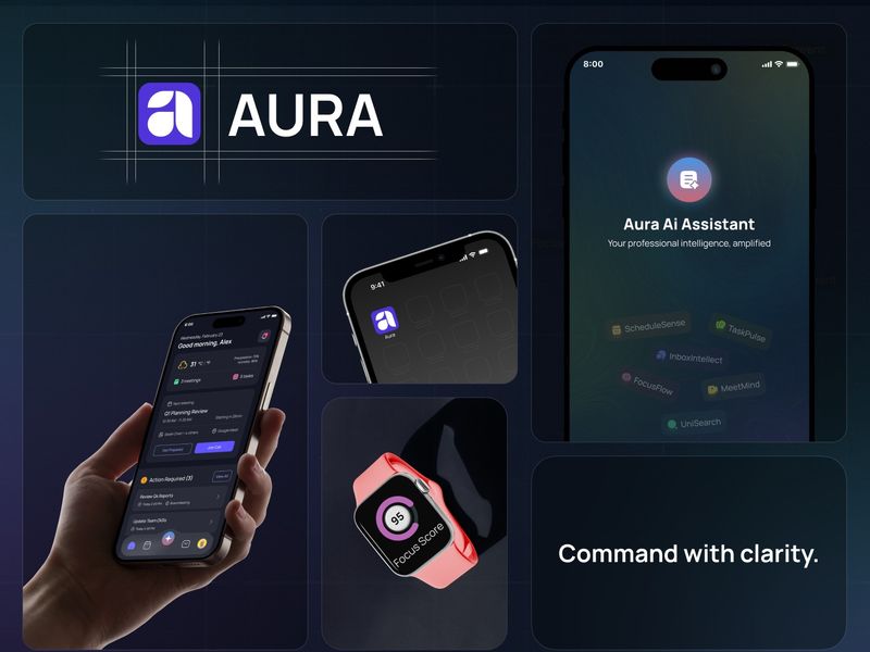 AI Assistant Mobile App Design with Branding