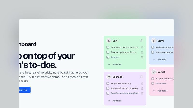 Screenshot taken from Gumboard