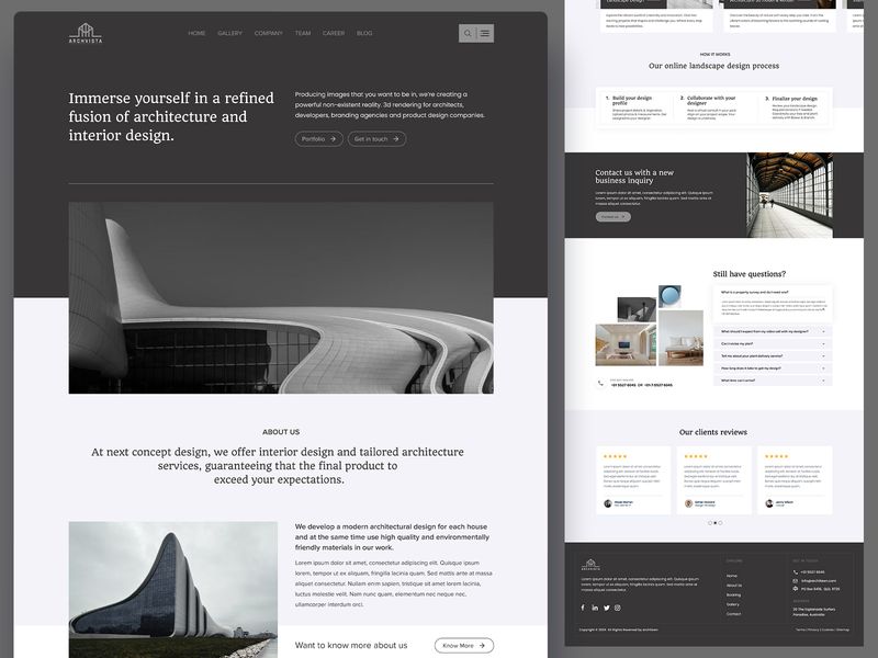 A R C H V I S T A Modern Architecture & Interior Design Website by Nazmul Hoque